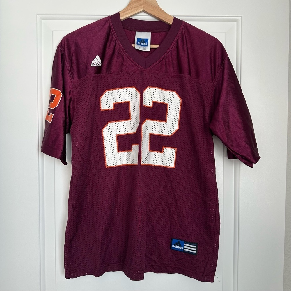 Adidas Burgundy and Orange Jersey Virginia Tech Hokies